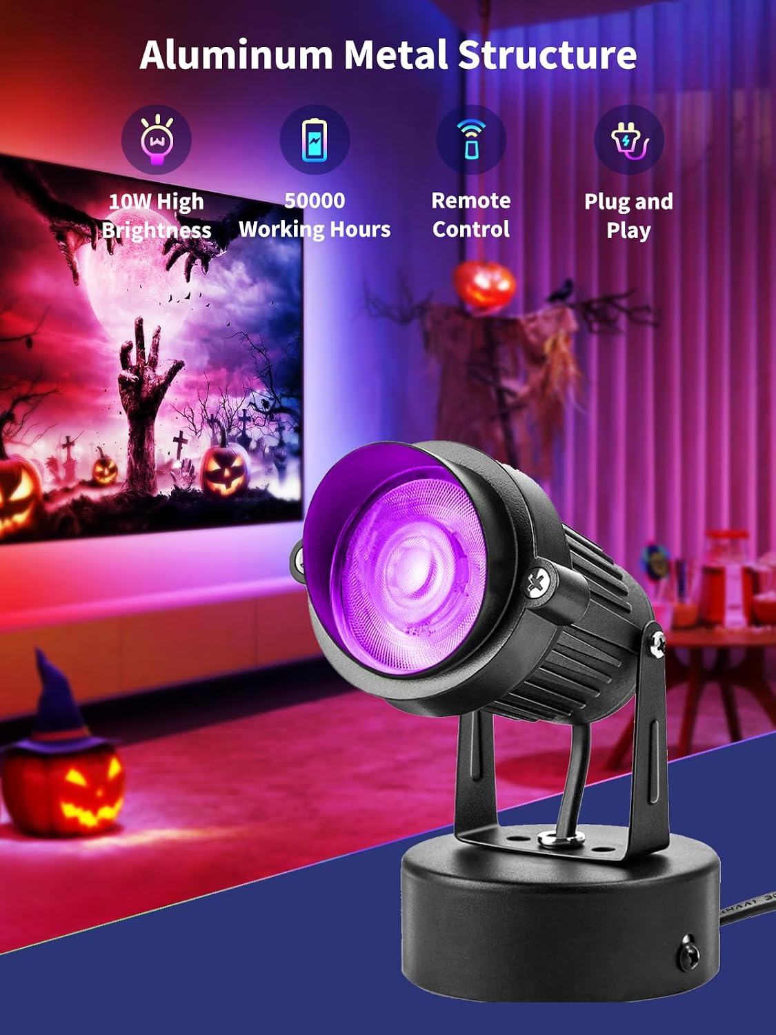Indoor Colour Changing Uplights with Remote, 10W, 2 Pieces — view 2