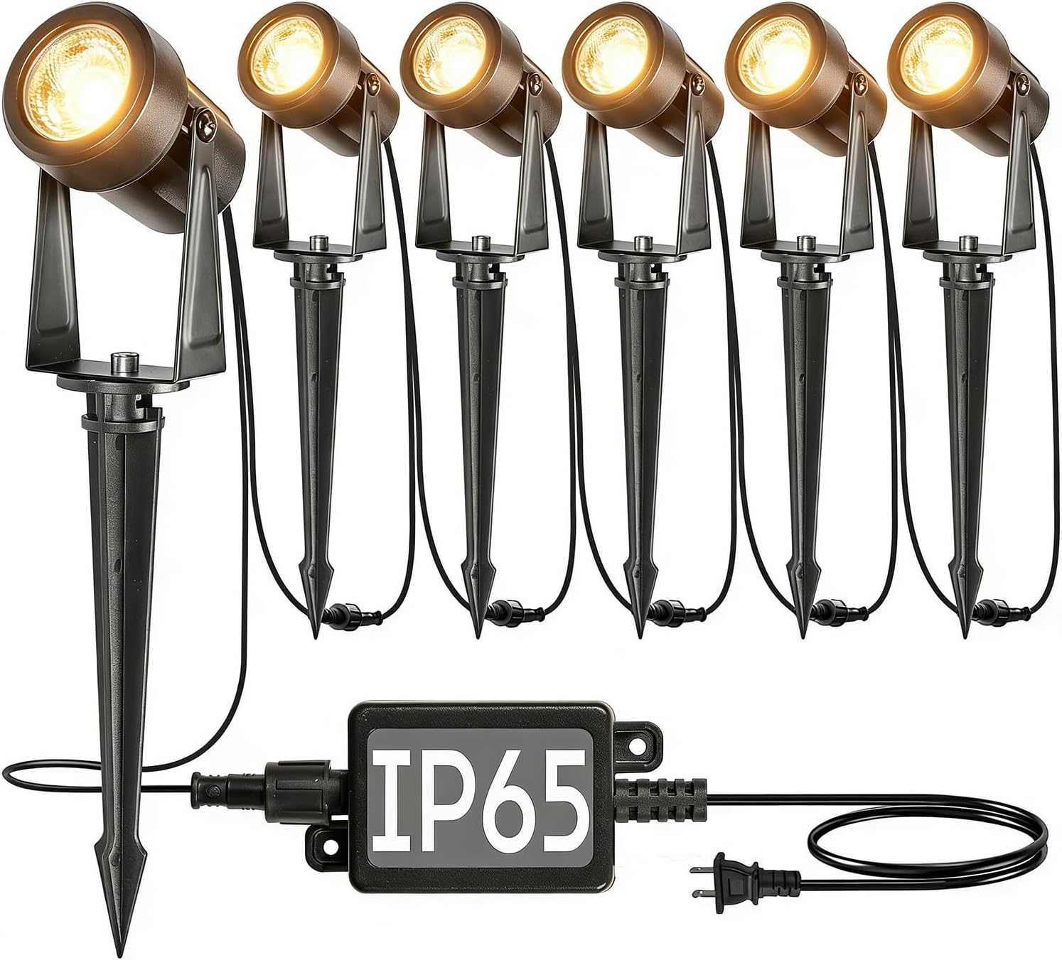 Landscape Spotlight Set with Transformer, Low Voltage, 6 Pieces