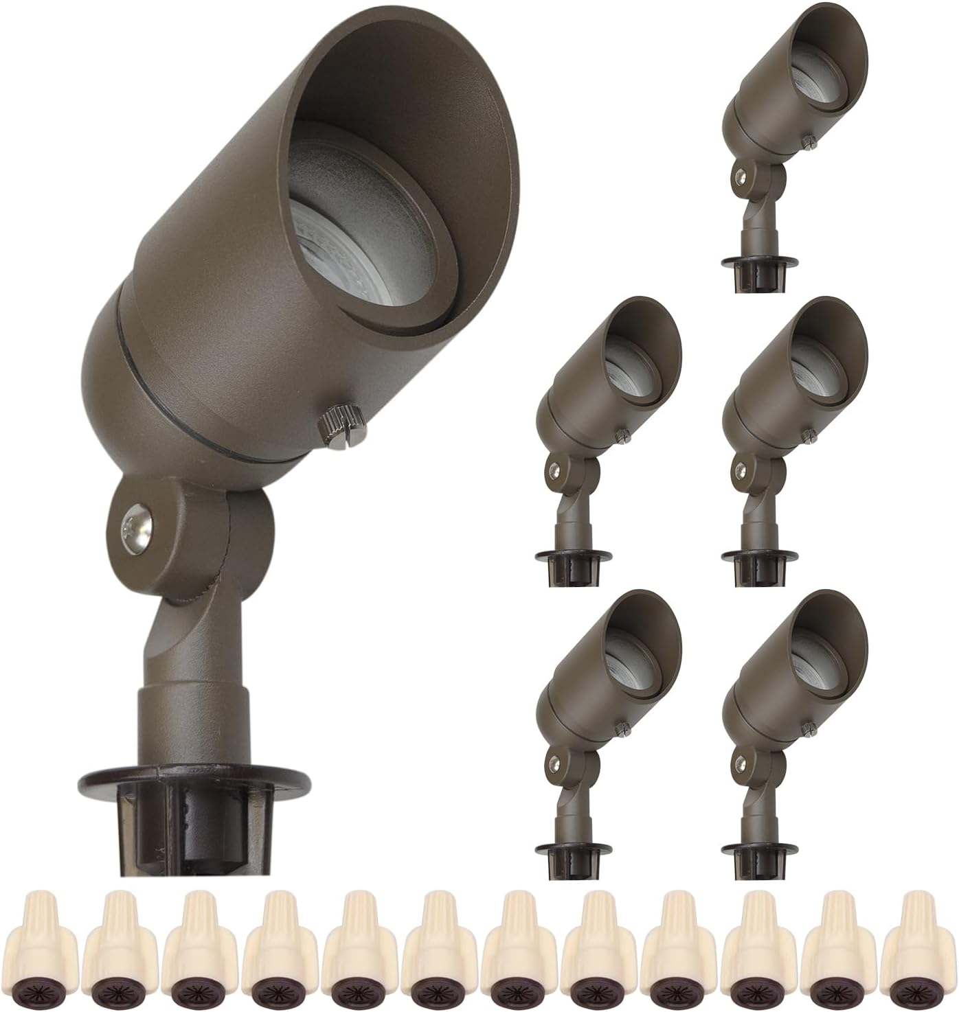 Landscape Spotlights, 4W, 12V, Warm White, Bronze, 6 Pieces