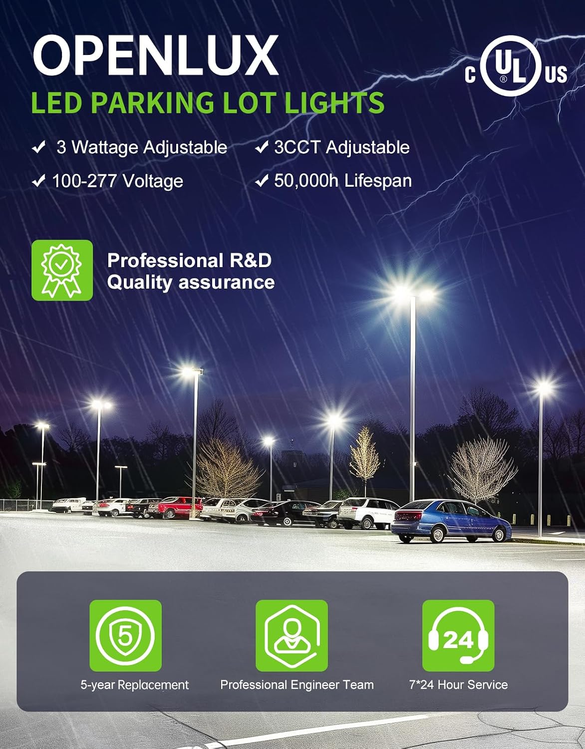 LED Shoebox Area Light, Adjustable Wattage and Colour, Pole Mount — view 2
