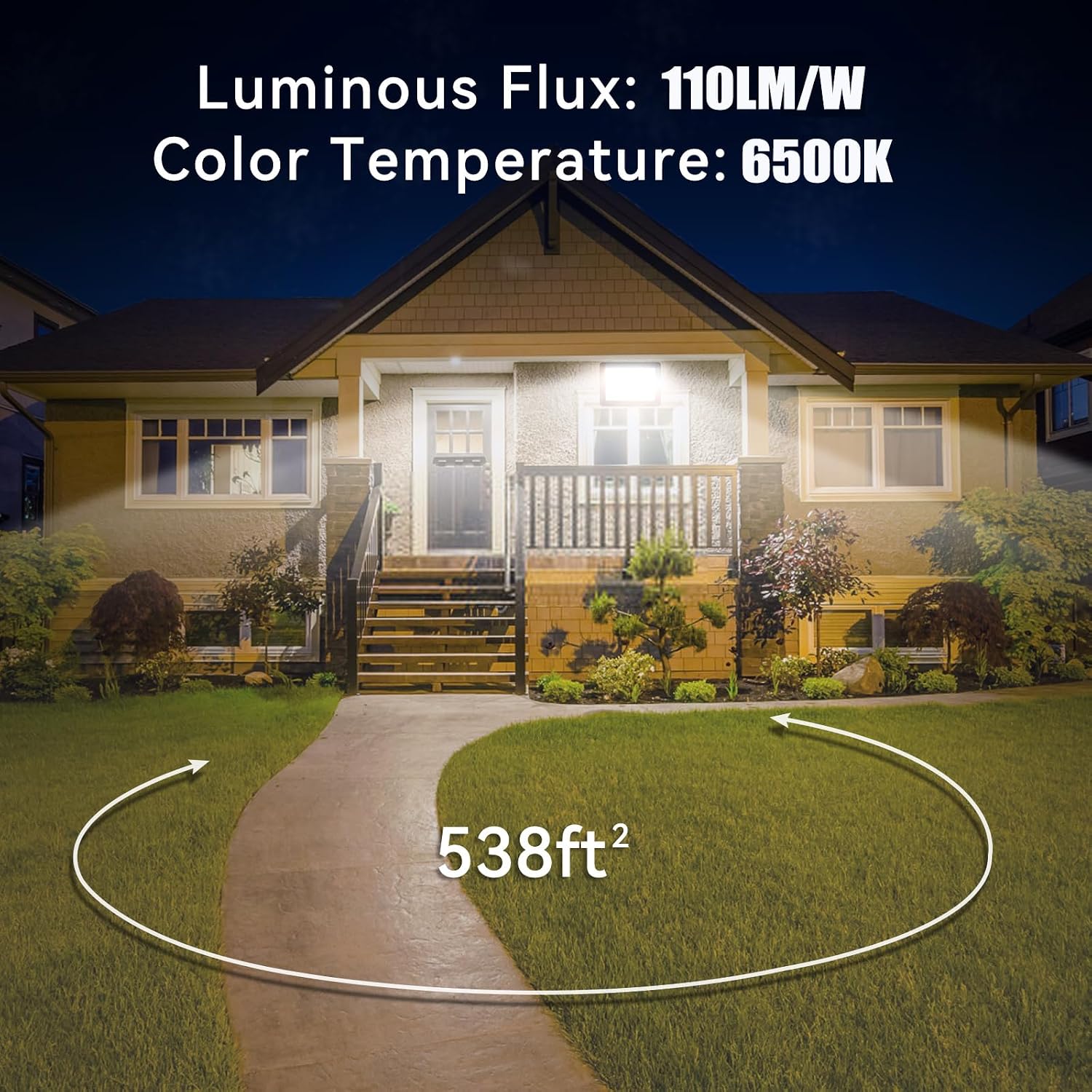 Outdoor LED Flood Lights, 100W, Slim Design, 4 Pieces — view 2