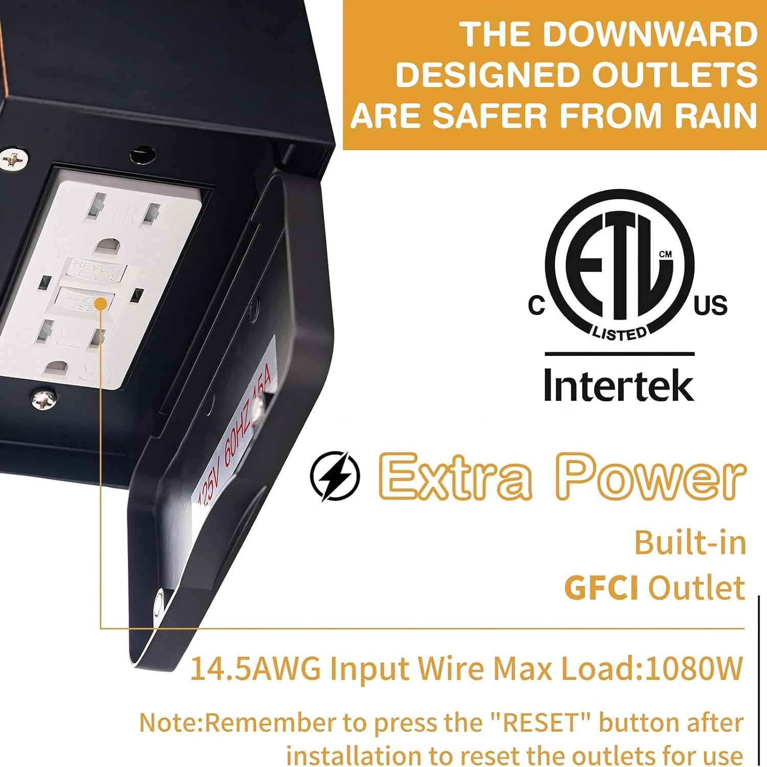 Porch Light with Power Outlet, Dusk to Dawn, 3 Lighting Modes — view 2